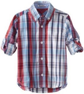 Kitestrings Boys 2 7 Toddler Plaid Button Front Shirt, Red Plaid, 3T Button Down Shirts Clothing