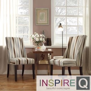 Inspire Q Geneva Vertical Wavy Stripe Wingback Hostess Chairs (set Of 2)