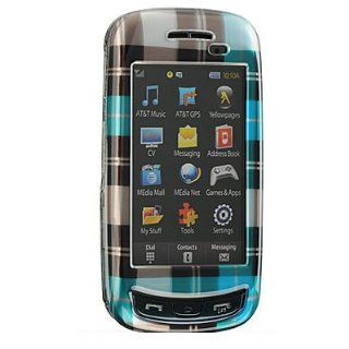 Crystal Hard Blue Checkered Design Cover Case for Samsung Impression SGH A877 (AT&T) [WCL164] Electronics