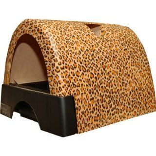 Designer Cat Litter Box with New Leopard Print Cover 