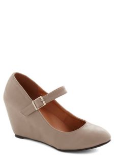 A Simple Smile Wedge in Taupe  Mod Retro Vintage Heels