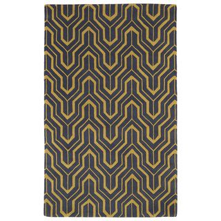 Hand tufted Cosmopolitan Gold/ Charcoal Wool Rug (5 X 79)