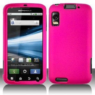 Pink Hard Plastic Rubberized Case Cover for Motorola Atrix MB860 Cell Phones & Accessories