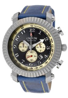Croton CC311290BSCH  Watches,Mens Blue Leather Strap Chronograph, Casual Croton Quartz Watches