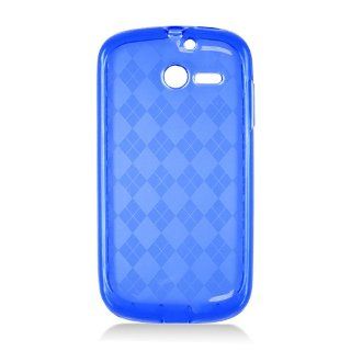 HUAWEI M866 TPU T CLEAR, CHECKER BLUE 502 Cell Phones & Accessories