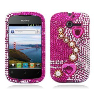 Aimo HWM866PCLDI636 Dazzling Diamond Bling Case for Huawei Ascend Y M866   Retail Packaging   Pearl Pink Cell Phones & Accessories