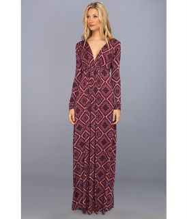 Rachel Pally Long Sleeve Full Lengh Caftan Print Dress Pinot Deco Squares
