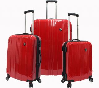 Travelers Choice Sedona 3 Piece Expandable Spinner Luggage Set   Red