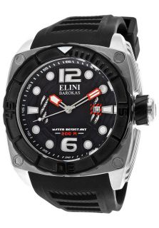 Elini Barokas 10014 01 BB  Watches,Mens Commander Black Textured Dial Black Silicone, Casual Elini Barokas Quartz Watches