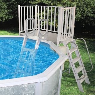 Splash Pools 52 in Aluminum Pool Deck Ladder with Hand Rail