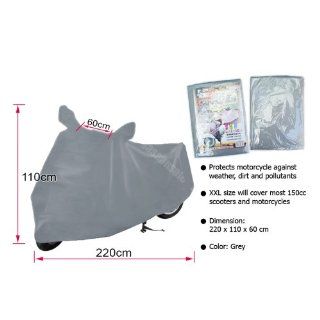 Size XXL   UNIVERSAL WATERPROOF MOTORCYCLE OUTDOOR COVER   GRAY Automotive