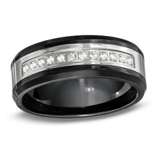 online only men s 8 0mm 1 8 ct t w diamond wedding band in stainless