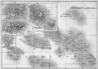POLYNESIA Tahiti Touamotou Marquises Ile Hiva Oa Morea Nuku Hiva, 1878 map   Wall Maps