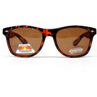 Polarized Retro 80s Classic Wayfarer Retro Sunglasses W109po (tortoise brown, polarized) Clothing