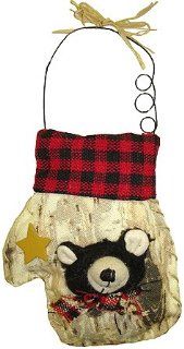 Woodland Animal Black Bear Rustic Christmas Ornament   Decorative Hanging Ornaments