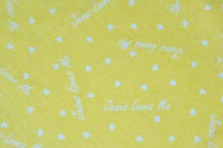 Sunshine Yellow Jesus Loves Me 100% Cotton Flannel Baby Fabric By the Yard Made in USA Christian Baby