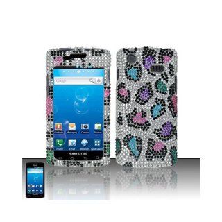 Silver Colorful Leopard Bling Gem Jeweled Crystal Cover Case for Samsung Captivate SGH I897 Cell Phones & Accessories