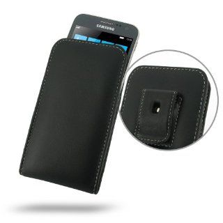 Samsung Ativ S Leather Case   SGH T899M   Vertical Pouch Type WITH Belt Clip (Black) by PDair Electronics