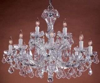 Crystorama Lighting Group 4479 CH CL MWP Maria Theresa 12 Light Candle Style Crystal Chandelier, Polished Chrome / Hand Polished    