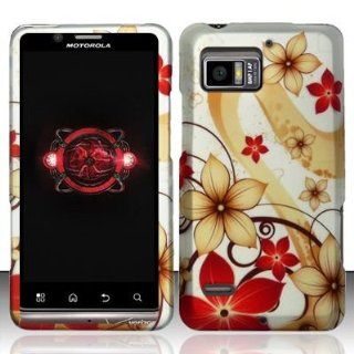 Motorola Droid Bionic xt875 Accessory   Silver Autumn Orchid & Vines Design Protective Hard Case Cover for Verizon Cell Phones & Accessories