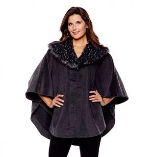 A by Adrienne Landau Cashmere Like Cape with Collar