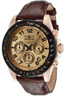 Invicta 10711  Watches,Mens Speedway Chronograph Rose Gold Dial Brown Genuine Calf Leather, Chronograph Invicta Quartz Watches