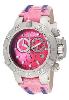 Invicta 11627  Watches,Womens Subaqua/Noma III Chronograph Pink Dial Pink Genuine Leather, Chronograph Invicta Quartz Watches