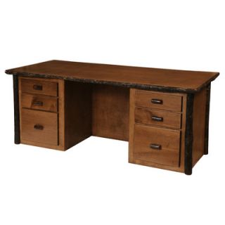 Fireside Lodge Hickory Executive Desk with 6 Drawer 872 Finish Traditional