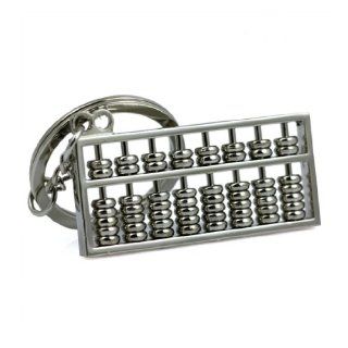 Mallofusa  Mini Abacus Pendant Ornament Keychain with 8 Rolls Silver Tone Gift  Key Tags And Chains 