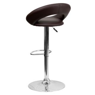 FlashFurniture Contemporary Vinyl Adjustable Height Rounded Back Bar Stool DS