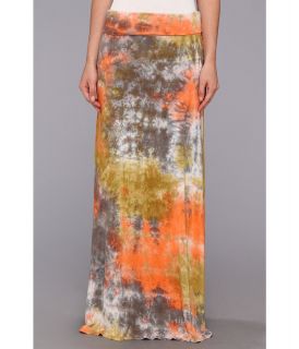 Gabriella Rocha Sunburst Tye Dye Maxi Skirt Womens Skirt (Orange)