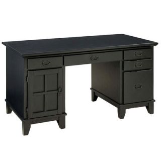 Home Styles Arts and Crafts Pedestal Computer Desk 5181 18 Finish Ebony