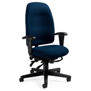 Global Total Office High Back Pneumatic Multi Tilter Office Chair with T Arms