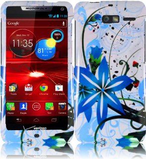 For Motorola Droid Razr M XT907 Hard Design Cover Case Blue Splash Cell Phones & Accessories