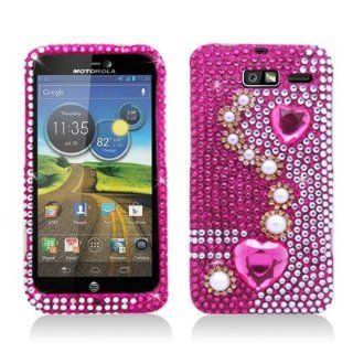 Aimo MOTXT907PCLDI636 Dazzling Diamond Bling Case for Motorola Droid RAZR M XT907   Retail Packaging   Hot Pink Cell Phones & Accessories