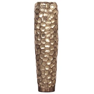 Hammered Gold Tall Vase