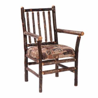 Fireside Lodge Hickory Spoke Back Fabric Arm Chair 86020 Finish Hickory Seat