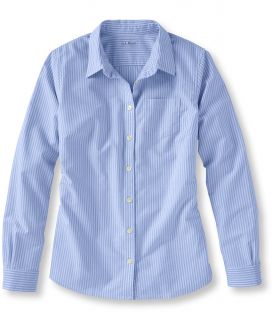 Easy Care Washed Oxford Shirt, Long Sleeve Fitted Stripe