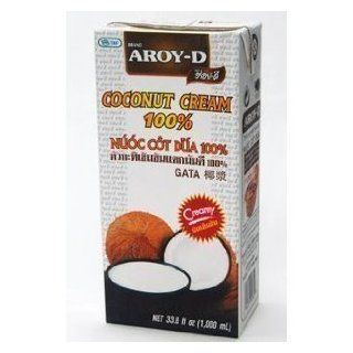 Aroy D 100% Coconut Cream 33oz (4 Pack)  Coconut Sauces  Grocery & Gourmet Food