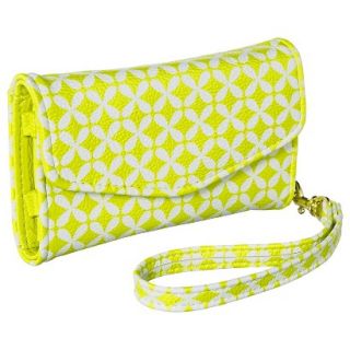 Print Cell Phone Wallet with Removable Wristlet Strap   Yellow