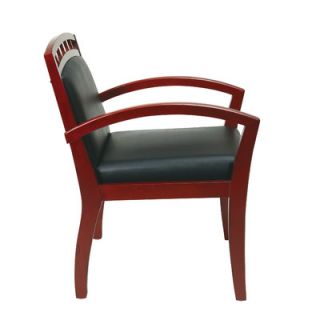 OSP Designs Leg Chair with Upholstered Wood Crown Back WD164 B Grade Finsih 