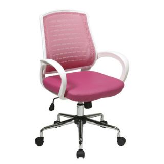 Office Star Avenue Six Rio Mesh Task Chair EM6120WT  Finish White / Pink wit