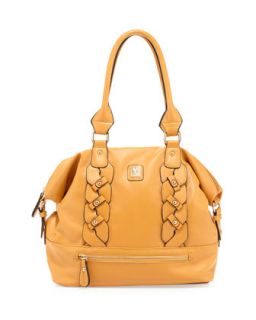 Bianca Braided Dome Satchel Bag, Mustard   V Couture by Kooba