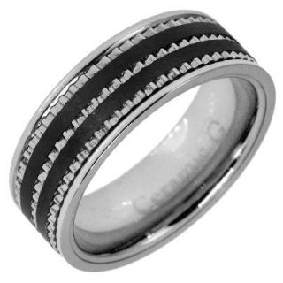 stainless steel and black ceramic wedding band orig $ 89 00 64