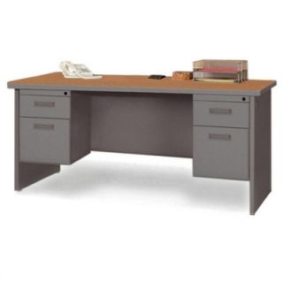 Lorell Durable Double PedestalComputer Desk with Radius Edges LLR67351 Lamina
