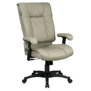Office Star Deluxe High Back Leather Executive Chair EX9382 Leather Black