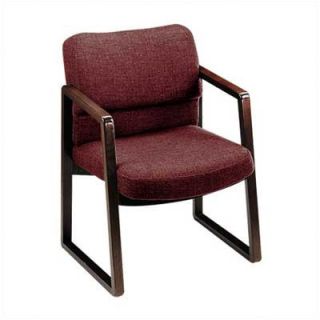 HON 2400 Series Guest Chair 2403 Fabric Burgundy, Finish Medium Oak