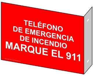 Fire Emergency Phone Dial 911 Spanish Sign NHS 13838Proj  Business And Store Signs 