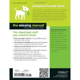 JavaScript & jQuery The Missing Manual David Sawyer McFarland 9781449399023 Books