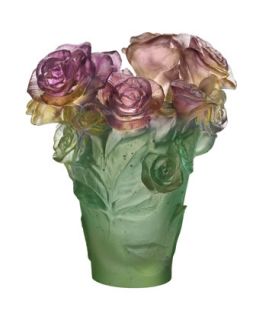 Small Rose Passion Vase   Daum